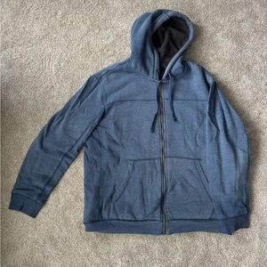 Ruff Hewn Dark Blue Full-Zip Hooded Sweater